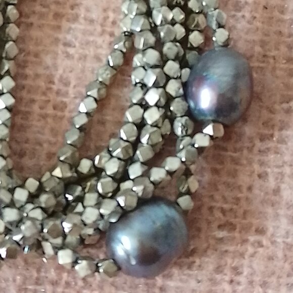 Lucky Brand Bracelet, Multi-Strand with Silver and Pearlescent Purple Beads - Picture 2 of 6